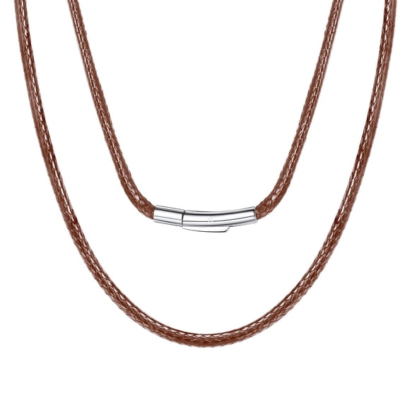 ChainsProMax Men Chains for Pendant 3mm 24 inch Waterproof Leather Cord Necklace Jewelry Friend Gift
