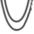 thumbnail image 1 of ChainsProMax Men Curb Cuban Chains Stainless Steel Mens Necklace 22 inch Black, 1 of 8