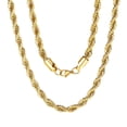 thumbnail image 1 of ChainsProMax Men Necklace 18K Gold Plated Replacement Rope Chain for Men Gift Fathers Day Jewelry Gift for Dad Son 6mm 20inches 316L Stainless Steel, 1 of 9