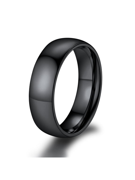 Men/Women Classic Plain Ring, 2/4/6/8mm Wedding Band, Gold Plated/Stainless Steel/Black
