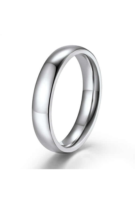 Men/Women Classic Plain Ring, 2/4/6/8mm Wedding Band, Gold Plated/Stainless Steel/Black