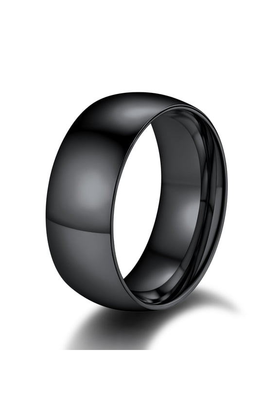 Men/Women Classic Plain Ring, 2/4/6/8mm Wedding Band, Gold Plated/Stainless Steel/Black