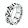 thumbnail image 1 of ChainsProMax Men/Women Cuban Link/Spinner Rings, Size #06-#14, Stainless Steel, 1 of 9
