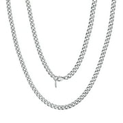 ChainsProMax Men's Stainless Steel Chain Rapper Necklace 4.8mm 20 inch Costume Hip Hop Jewelry Mens Gifts