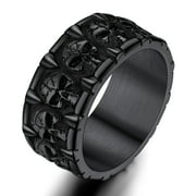 ChainsProMax Mens Black Ring Signet Ring Gothic Gifts Skull Rings Size 11 Cool Ring