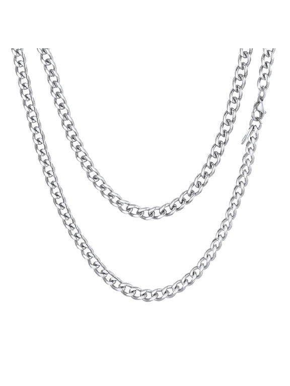 Mens Curb Chain 22 inch Sturdy Steel Chain Necklace Mens Gifts for Father
