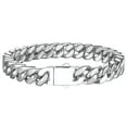 thumbnail image 1 of ChainsProMax Mens Link Chain Bracelet 9mm Wide 8.3inch Stainless Steel Bracelet Mens Gifts for Dad Father Son, 1 of 9