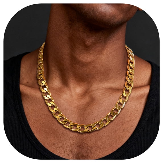 ChainsProMax Mens Necklace 316L Stainless Steel Sturdy Curb Chain Necklace Hip Hop Jewelry Gift