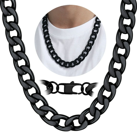 ChainsProMax Mens Necklace Stainless Steel Chain Necklace for Men Women Curb Cuban Link Necklace Gift Fathers Day Jewelry Gift for Dad Son Husband
