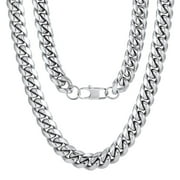 ChainsProMax Mens Silver Chain Stainless Steel 20inch 14MM Strong Chunky Hip Hop Necklace Mens Gifts for Mens