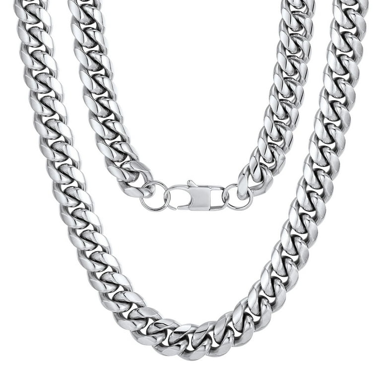Stylish Stainless Steel Link Chain Mens Silver Chain Necklace For