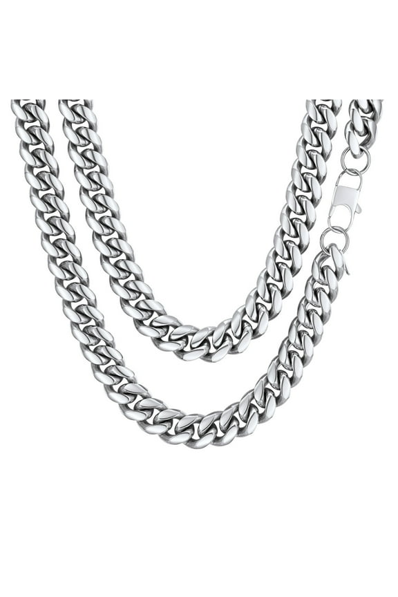 Mens Stainless Steel Chain Hip Hop Rapper Necklace Jewelry Mens Gifts for Father