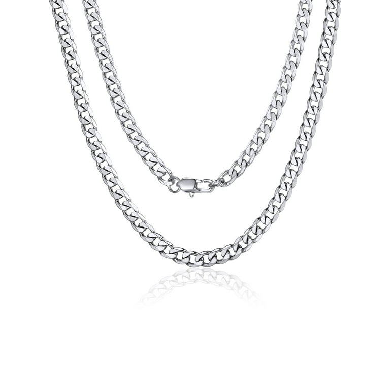 ChainsProMax Mens Sturdy Curb Chain Necklace 4MM Width 18