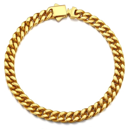 ChainsProMax Mens Wrist Bracelets 5mm Wide 9inch Mens Cuban Link Chain Bracelet Jewelry Gift for Father