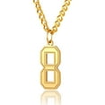 thumbnail image 1 of ChainsProMax Number Chain Necklace Men Women 18K Gold Plated Number 8 Pendant Necklace, 1 of 10