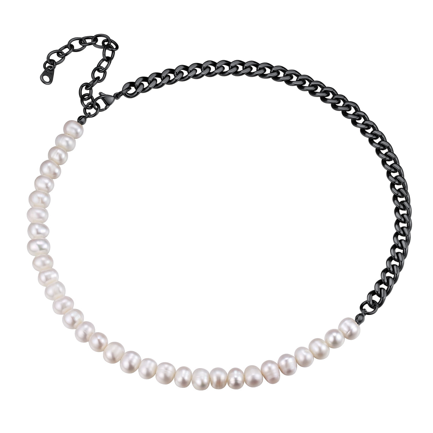 ChainsProMax Pearl Choker Necklaces for Men Women, Half