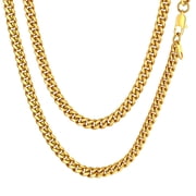 ChainsProMax Rapper Gold Plated Chain Necklace Men 20inch 6MM Stainless Steel Chain for Boyfriend Gift