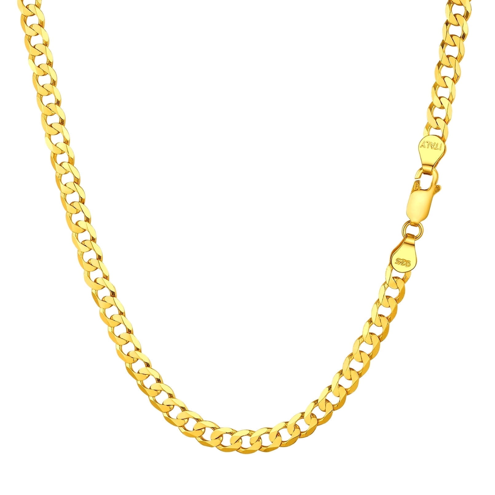 ChainsProMax Solid 925 Sterling Silver Cuban Chain Women Men Necklace 3mm/5mm 14"-28" Mothers Day Fathers Day Jewelry Gifts for Women Men
