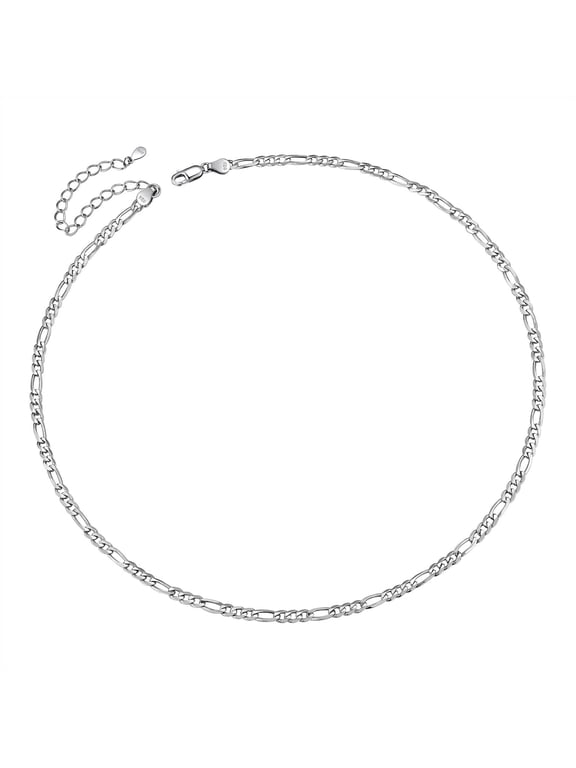 Solid 925 Sterling Silver Figaro Chain Men Women Necklace, 3mm/5mm, 14"-28", Jewelry Gifts for Men/Women