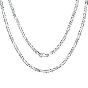 CHAINSPROMAX Solid 925 Sterling Silver Figaro Chain Men Women Necklace, 3mm/5mm, 14"-28", Jewelry Gifts for Men/Women