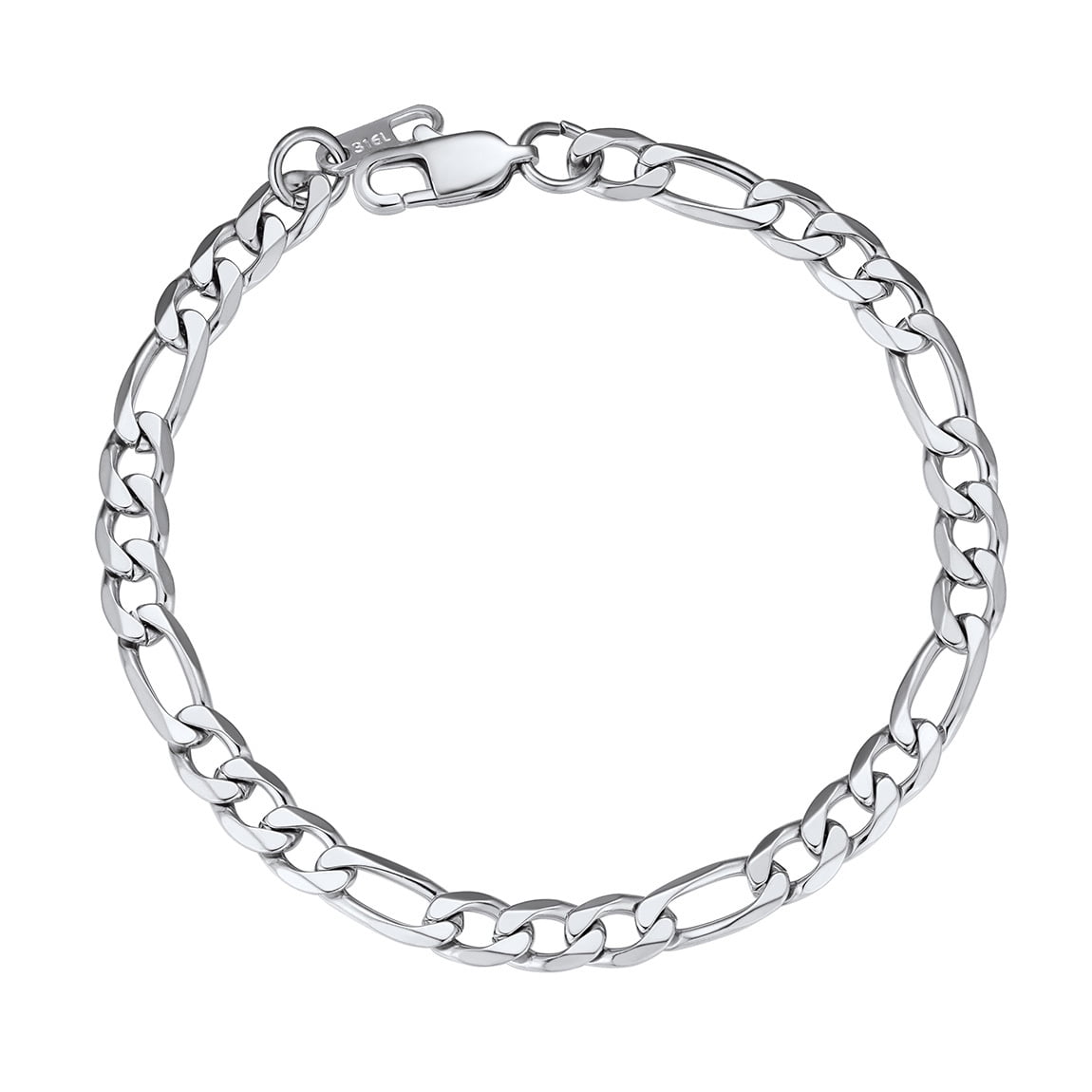 ChainsProMax Stainless Steel Bracelet Figaro Wrist Chain 8.3inch Dad