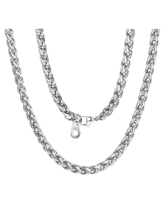 Stainless Steel Chains for Men 6mm 20 inch Wheat Necklace