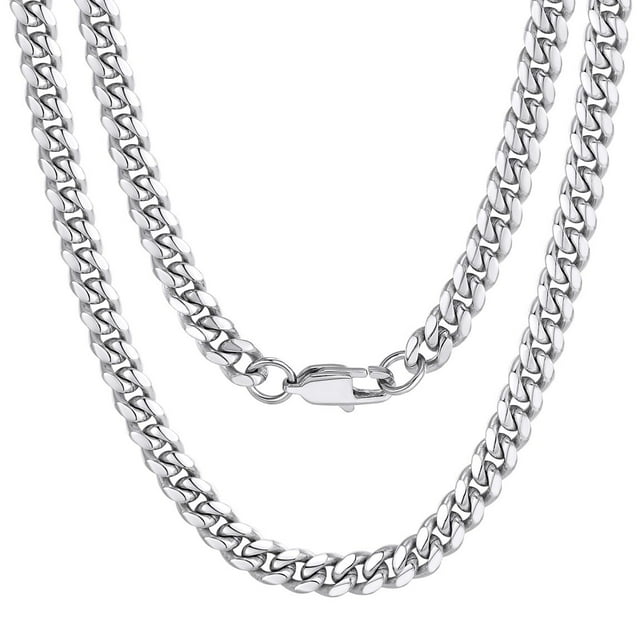 ChainsProMax Real Hip Hop Stainless Steel Cuban Chain Necklace, 20inch