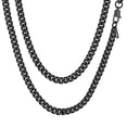 thumbnail image 1 of ChainsProMax Stainless Steel Necklace Curb Cuban Link Chain 20 Inch 6MM Mens Gifts Black, 1 of 9