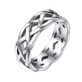 thumbnail image 1 of ChainsProMax Thumb Ring Men Stainless Steel Irish Style Knot Knot Rings Size 11 Wedding Bands, 1 of 9