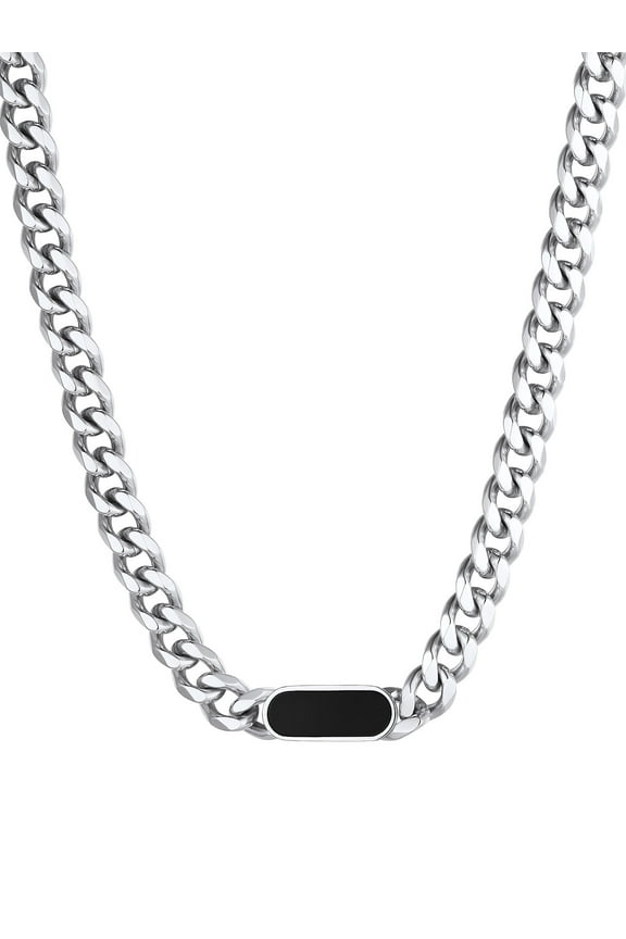 Women 16" Choker Necklace, Cuban Link Chain Necklace for Men Women, Stainless Steel Jewelry Gift