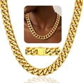 thumbnail image 1 of ChainsProMax Women Choker Chunky Chain Stainless Steel Cuban Link Chain Necklace Mothers Day Gift for Mom Daughter, 1 of 7