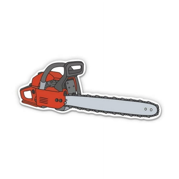 Chainsaw - 3" Vinyl Sticker - For Car Laptop I-Pad Phone Helmet Hard Hat - Waterproof Decal