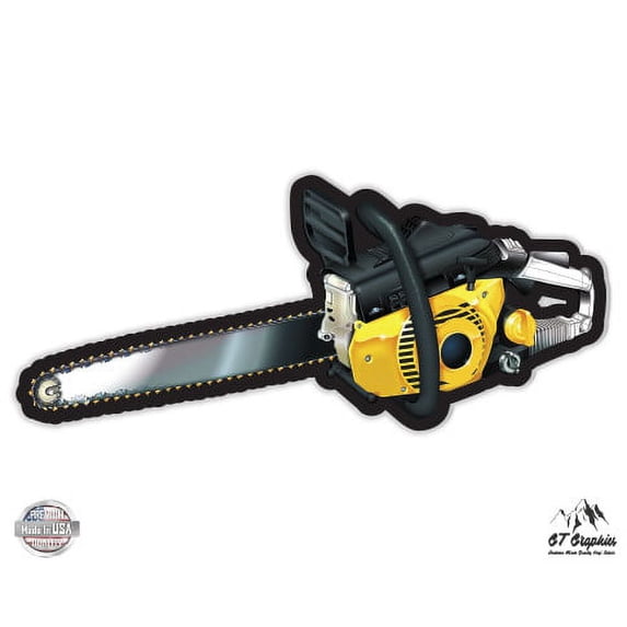 Chainsaw - 8" Vinyl Sticker - For Car Laptop I-Pad - Waterproof Decal