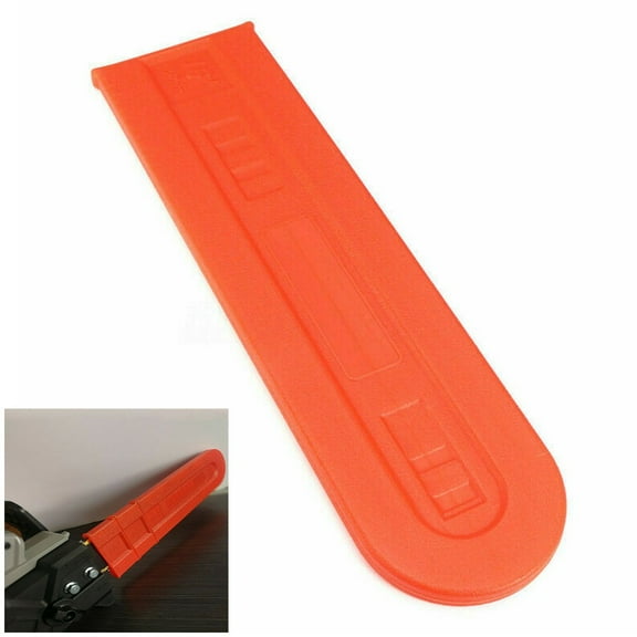 Chainsaw Bar Cover Guard 12 Inch Scabbard Protector Orange Plastic Blade Sheath for Saws
