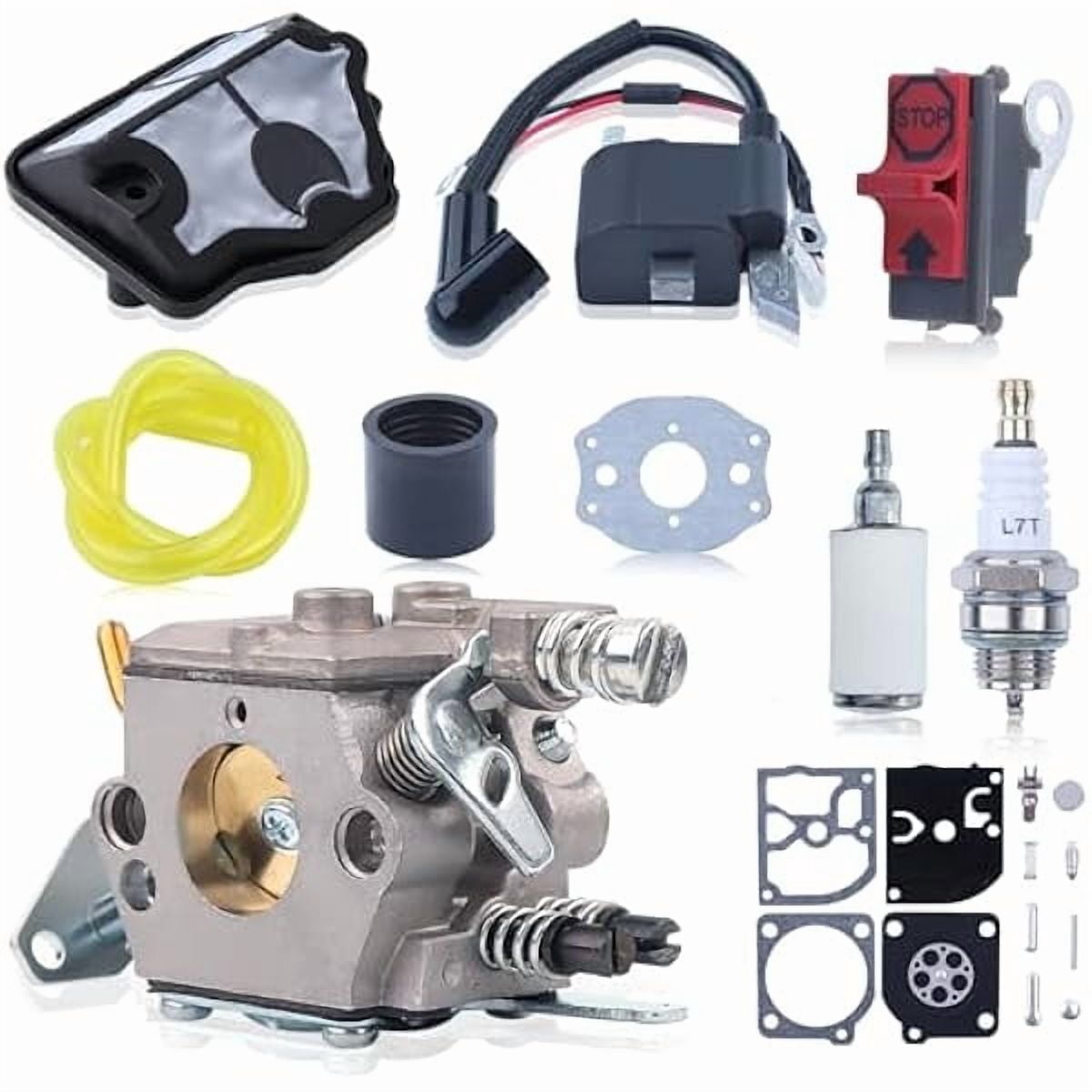 Chainsaw Carburetor and Ignition Coil Kit with Fuel Line and Filter ...
