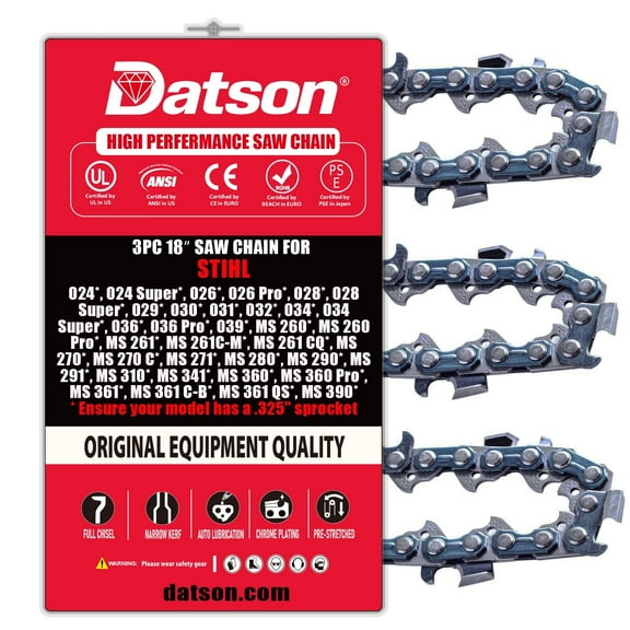 Chainsaw Chain 18 Inch .325" Pitch .063" Gauge 74 Drive Links- 26RS 74 Fits Stihl MS 280*, MS 290*, MS 291*,MS 310*, MS 341*, MS 360*, MS 360 Pro*, MS 361*, MS 361 C-B*,MS 361 QS*, MS 390* (3 Chains)