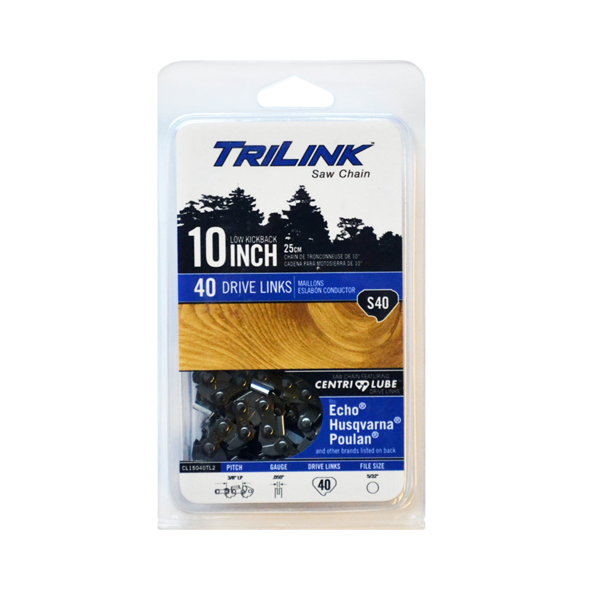Trilink Saw Chain CL15040TL2 Semi Chisel Saw Chain - 0.050 in. - 40 Drive Links