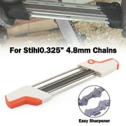 Chainsaw Chain Sharpener 2 in 1 Easy File Sharpening Grinder Tools For STIHL .325 4.8mm, File and Depth Gauge File in One Ergonomic Tool White&Orange