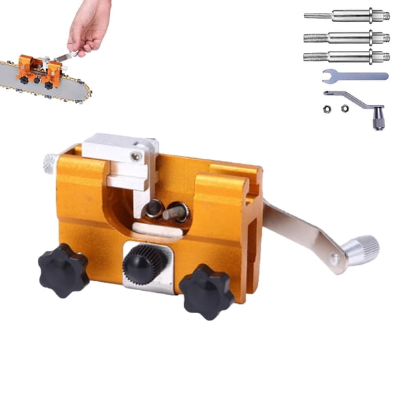 Chainsaw Chain Sharpener, Portable Hand Crank Sharpening Tool Set for Chainsaw Chains, Compact & Easy to Use for Home & Outdoor Use
