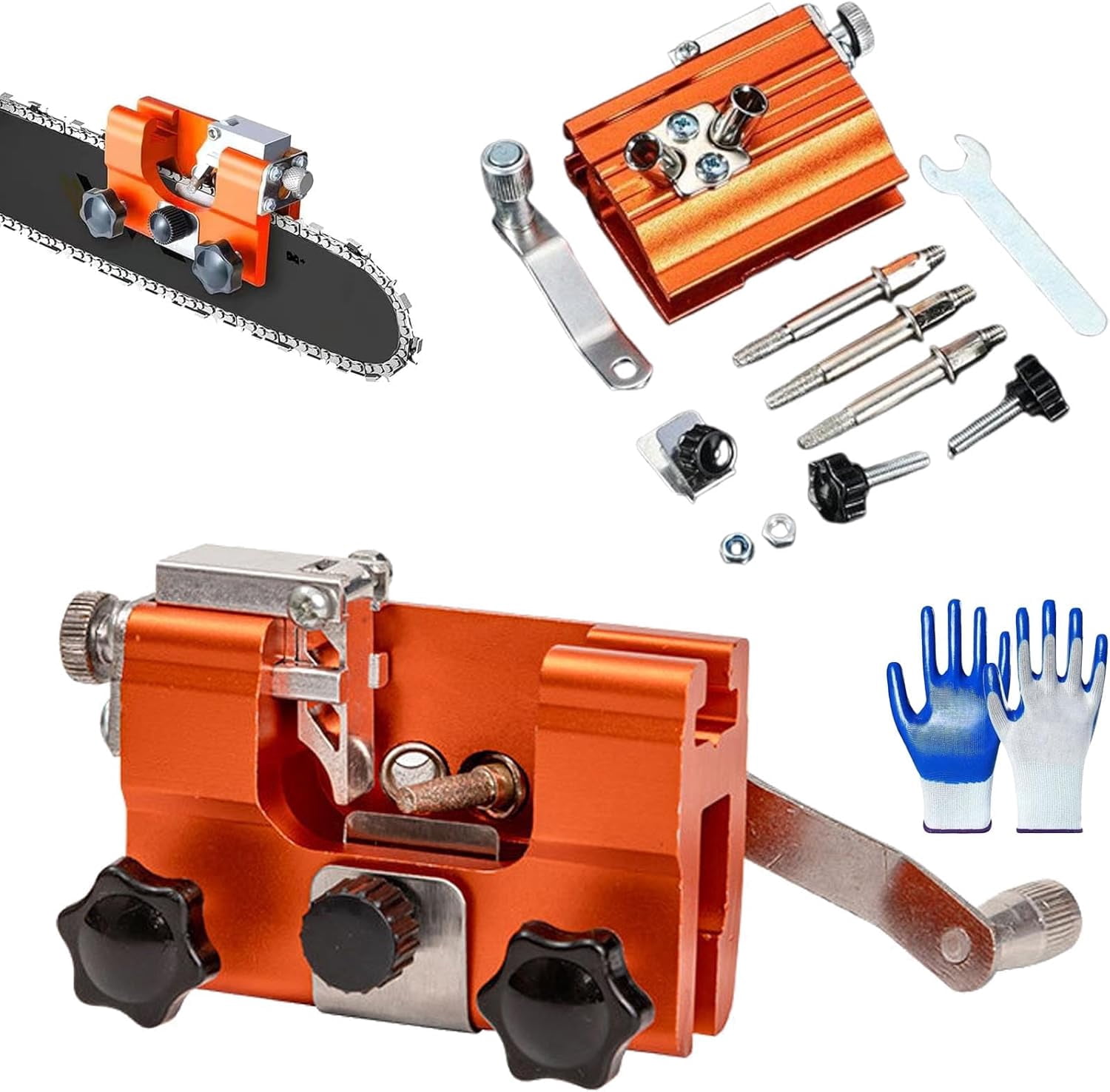 Chainsaw Chain Sharpener, Portable Handheld Sharpening Kit for Chainsaw ...