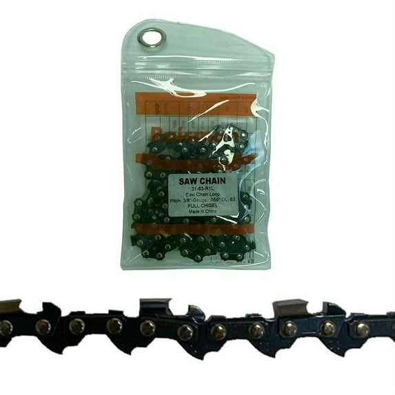 Chainsaw Chain for 18-Inch Bar - 63 Drive Links - 3/8" LP Pitch - 0.050" Gauge Fits Craftsman Husqvarna Stihl and more (2-Pack)