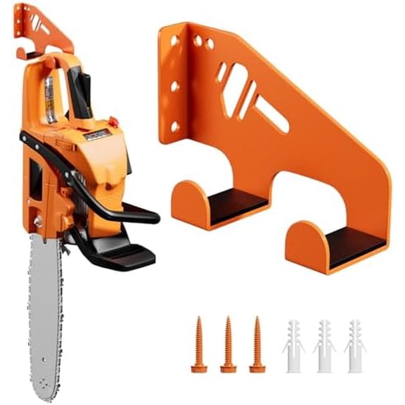 Chainsaw Hanger Wall Mount - Heavy Duty Chainsaw Holder for Garage Organization, Storage Shed Organizer, Chainsaw Rack with Protective Pad, Garage Tools, 1 Pack(Orange)