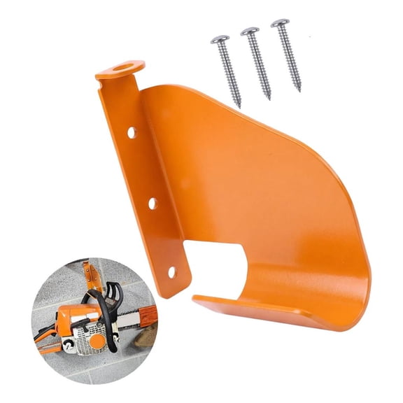 Chainsaw Hanger with Screws Steel Wall Storage Bracket, Coated Finish, Shelf and Compact Profile for Home Tool R