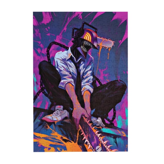 Chainsaw Man 300 Piece Puzzles,Wooden Jigsaw Puzzle,Home Decor Birthday Party Gift,Fun And Challenging Family Games
