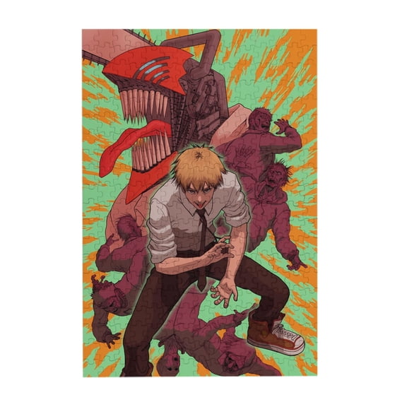 Chainsaw Man 300 Piece Puzzles,Wooden Jigsaw Puzzle,Home Decor Birthday Party Gift,Fun And Challenging Family Games
