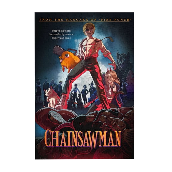 Chainsaw Man 300 Piece Puzzles,Wooden Jigsaw Puzzle,Home Decor Birthday Party Gift,Fun And Challenging Family Games