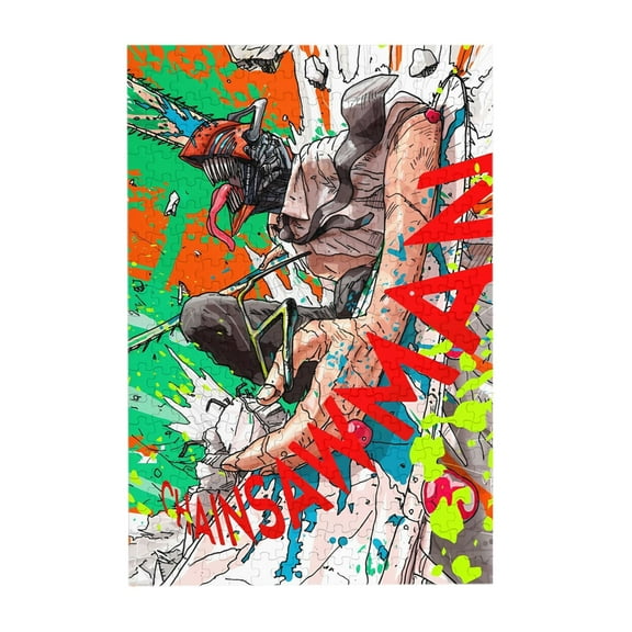 Chainsaw Man 300 Piece Puzzles,Wooden Jigsaw Puzzle,Home Decor Birthday Party Gift,Fun And Challenging Family Games