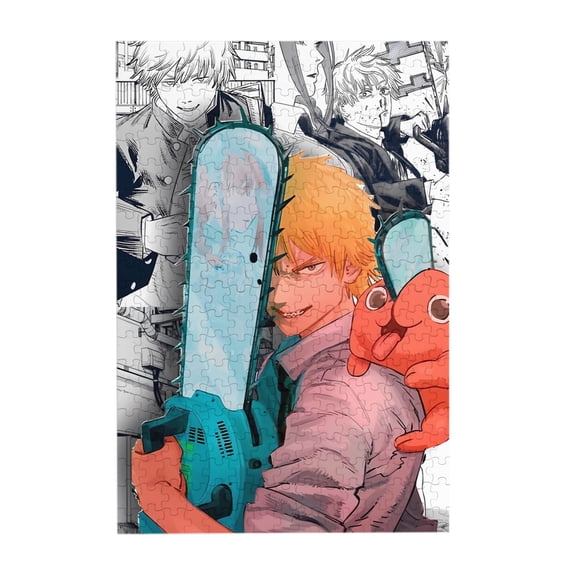 Chainsaw Man 300 Piece Puzzles,Wooden Jigsaw Puzzle,Home Decor Birthday Party Gift,Fun And Challenging Family Games