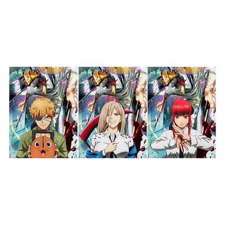 Chainsaw Man Anime Poster 3D Denji, Power, Makima