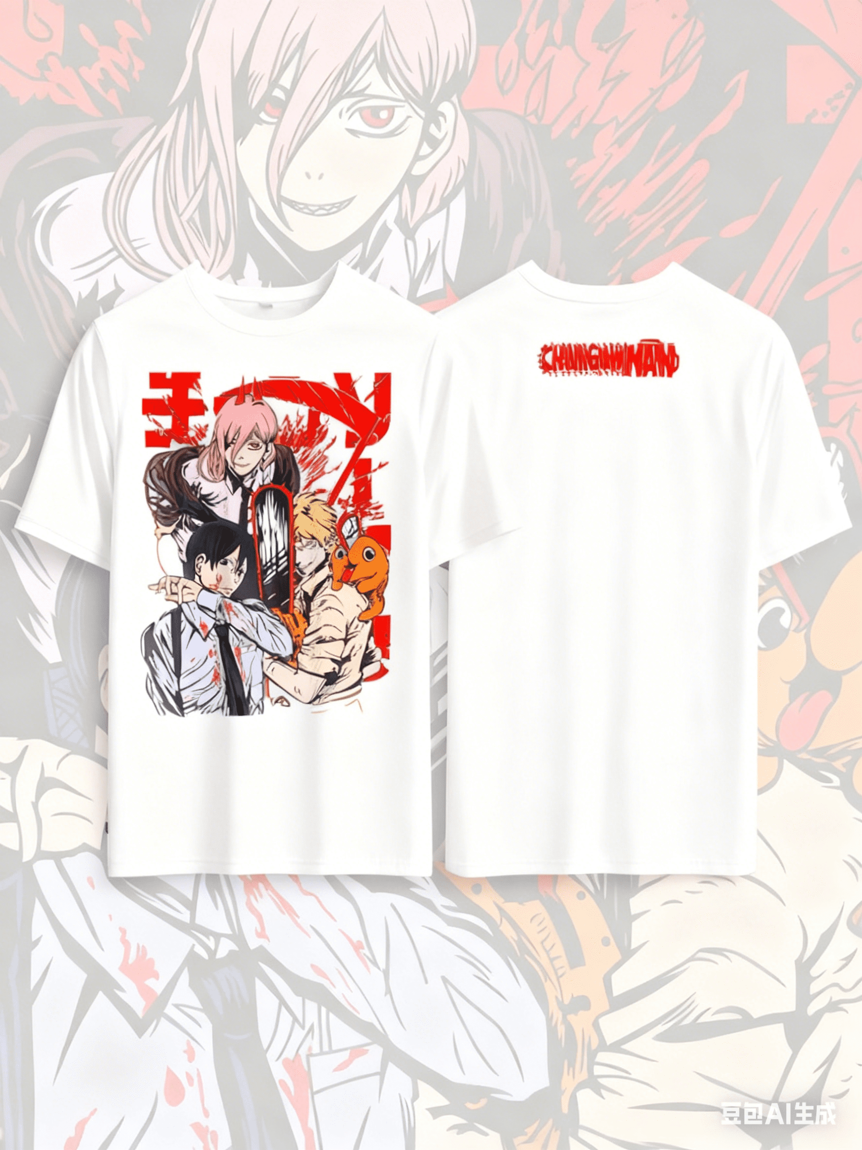 Chainsaw Man Anime Printed Pure Cotton T-shirt for Men and Women Casual ...